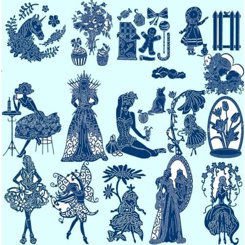 Fairy Princess Queen Lotus Metal Cutting Dies Stencils For DIY Scrapbooking Decoration Embossing Supplier Handcraft Die Cut 2019