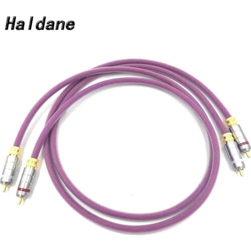 Haldane Pair HIFI type-1Gold Plated 2RCA Cable High-end 6N OFHC Audio cable HIFI Double RCA Signal Line Rca cable for XLO HTP1