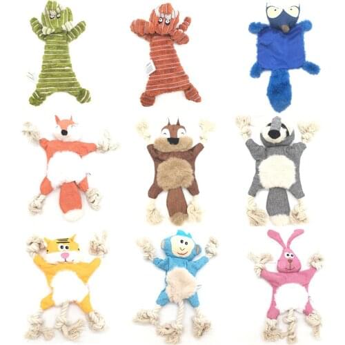 1Pc Pet Dog Toys Stuffed Chew Plush Squeaker Animals Pet Toys Puppy Fox Squirrel For Dogs Cat Chew Squeak Toy Pet Supplies