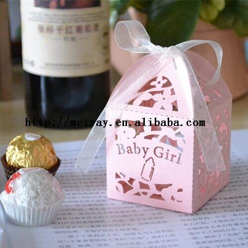 Laser cut baby gifts newborn, baby shower supplies,baby shower gifts boxes, baby shower cupcake boxes