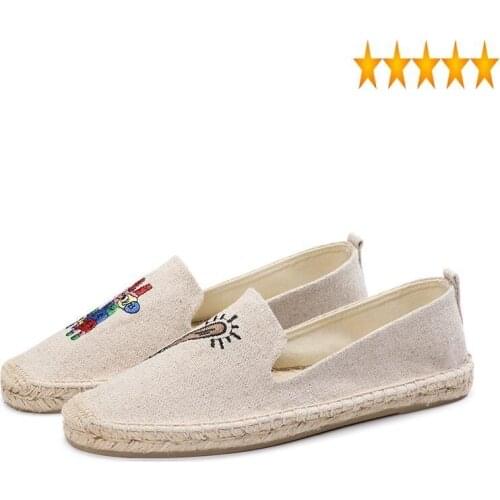 Round Women New Toe Fashion Slip On Autumn Femme Casual Canvas Shoes Cute Girl Party Loafers Driving Free Shipping Beige