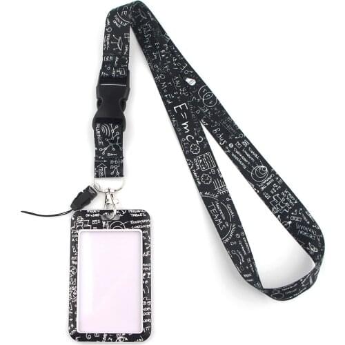 LX487 Equation Lanyard Card Set Lanyard Neck Strap Rope For Mobile Cell Phone ID Card Badge Holder With Keychain Keyring