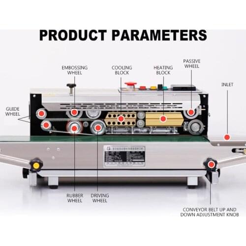 Continuous Sealing Machine Film Bag Aluminum Foil Multifunctional Food Tea Automatic Packaging Machine Sealer Machine Commercial