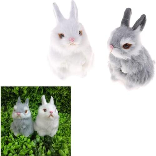 Home Decorations Birthday Gift Simulation mini pocket toy Cute Artificial Animal Small Rabbit Plush Toys With a frame