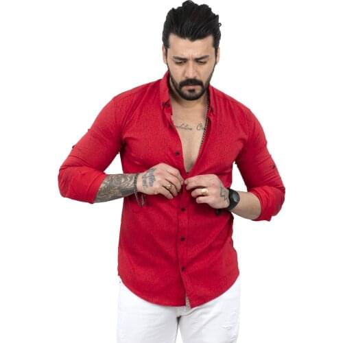 DeepSEA Male Shirt Slim Fit Cotton Lycra Long Sleeve High Quality Patterned Casual Four Season Tops 2101849