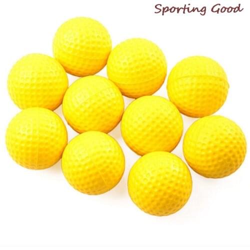 Golf Balls Practice Training Aid Plastic Outdoor Sports Yellow 10PCS One Piece Soft Elastic High Quality 70