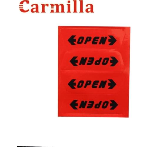 Carmilla Door Sticker Open Words Safety Warn Stickers for Ford Focus 2 3 4 Fiesta Ecosport Everest Explorer Ranger Kuga Escape