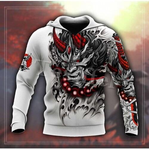 Tessffel Japan Samurai Tattoo 3D Printed New Mens Sweatshirt Harajuku Zipper Hoodie Casual Unisex Jacket Pullover Style-25