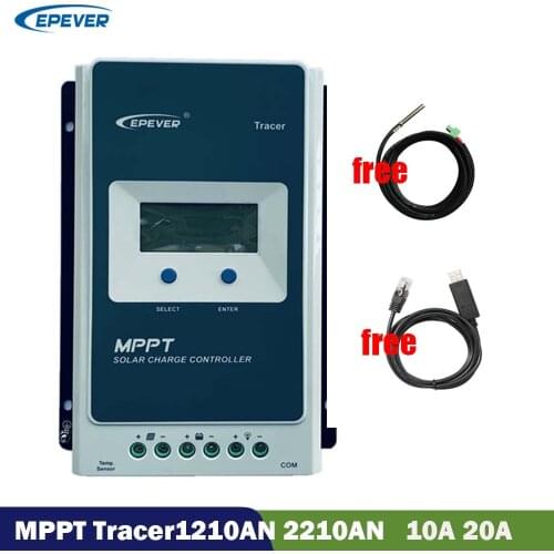 EPever Tracer2210AN 1210AN MPPT 20A 10A Controller 12V24V Solar Panel Regulator Charge Controller for Lead Acid Lithium Battery