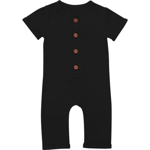 Newborn Kids Baby Boy Girl Clothes Summer Short Sleeve Romper Button Jumpsuit Baby Clothing Outfits 0-24M