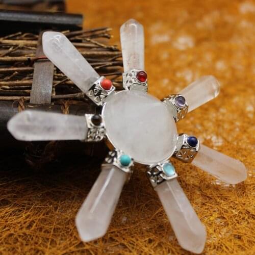 97*97mm Yoga Meditation Pyramid Pendulum Natural Stone Amethysts Quartz Crystal Tiger Eyes Reiki Healing Jewelry Home Decoration