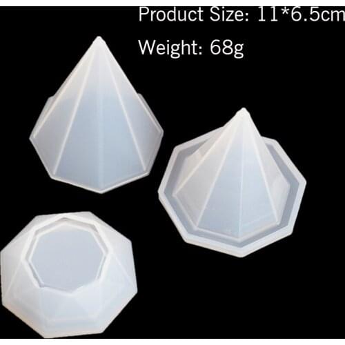 Diy Pyramid Crystal Epoxy Mold Diamond Storage Box Jewelry Faceted Storage Box Mould Diamond Ring Necklace Hollow Mirror Mould