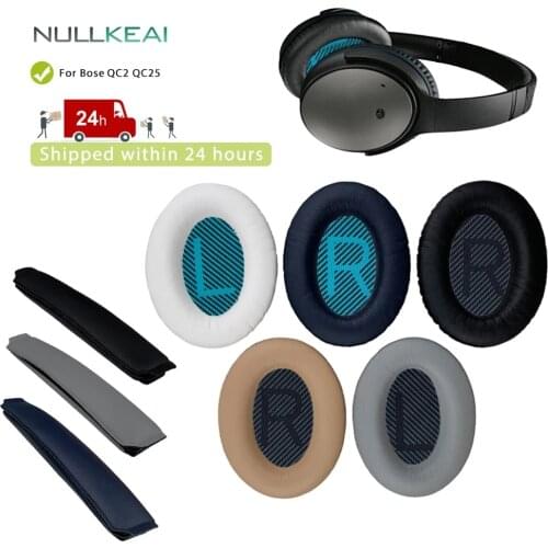 NULLKEAI Replacement Protein skin Memory foam Earpads Headband For Bose QC25 QC15 AE2 AE2i Headphones Earmuff