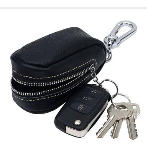 Factory First Layer Cowhide Waist Hanging Novelty Keys Bag Male Multifunctional Zipper Remote Control Car Case Female Purses