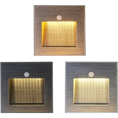 3-colour Retro Stairs Light Recessed Wall Lamps Auto on off PIR Motion Sensor Emergency Lighting For Corridor Stair Kitchen ligh