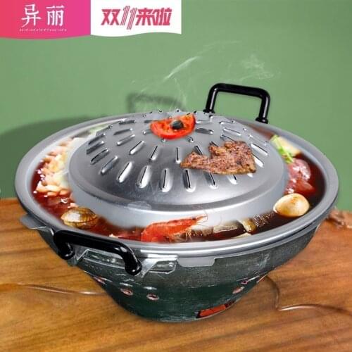 Thailand chafing dish special hot pot Thai hotel restaurant tableware charcoal BBQ barbecue oven soup roast meat pot