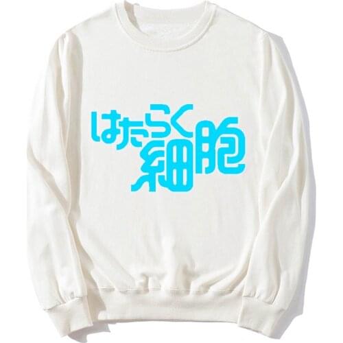 High Q Cells at Work! Hoodies Printing Chinese characters Long Sleeves O-neck Casual Sweatshirt Colorful Coat Tops