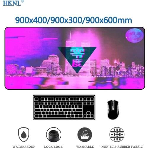 XXL Mouse Pad 900X400 Retrowave Deskpad Pc Gaming Keyboard Mat Mouse Mats Setup Gamer Accessories Mouse Pads Large Mousepad Rug