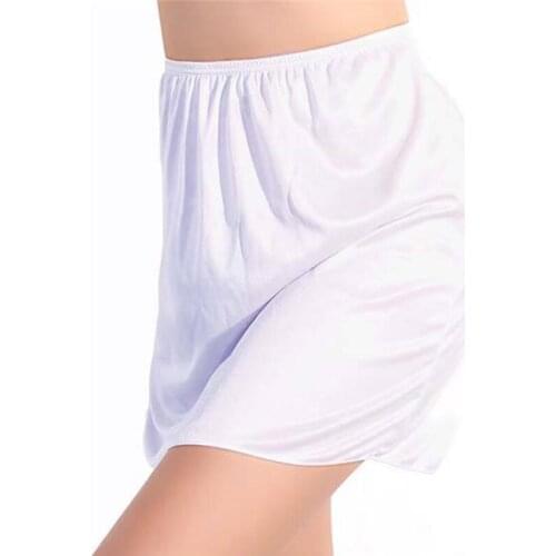 Women Elastic Waist Short Petticoat Short Stretch Satin Inner Wear Skirt Soft Half Slip Petticoat Lady Skirt Accessories