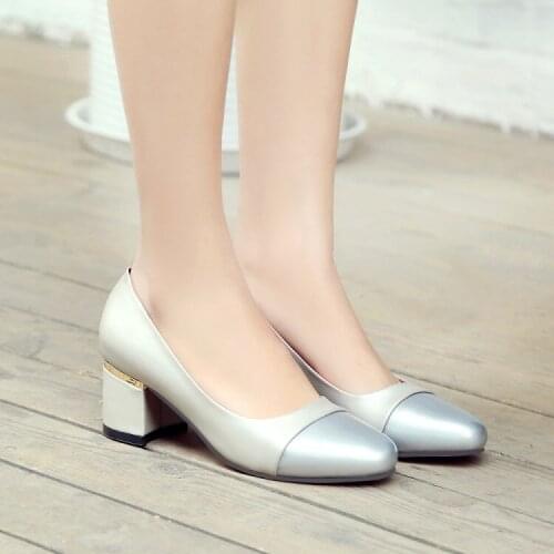 Big Size ladies high heels women shoes woman pumps Round-headed shallow-mouthed single shoe