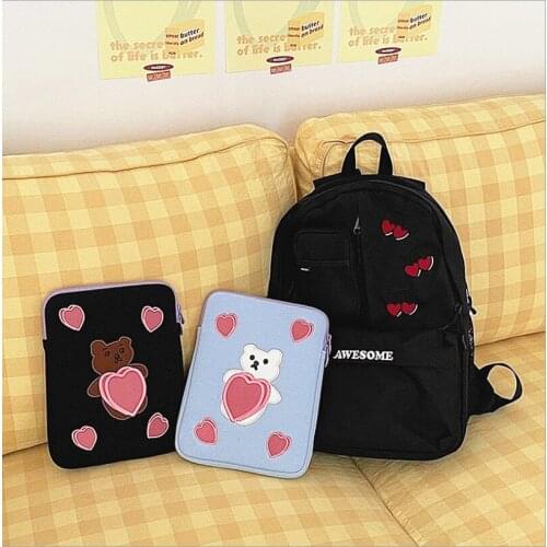 Tablet Case Pouch love bear 11/13 inch laptop bag protective sleeve ipad tablet liner bag female