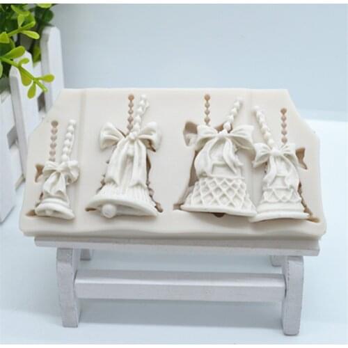 1 pcs Christmas Bells Cake Molds Silicone Fondant Molds Cake Decoration Tools Christmas Kitchen Baking Accessories FM1287