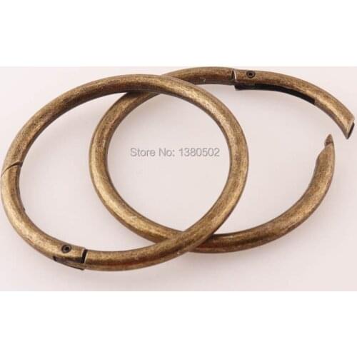 10pcs/lot 72*62*5mm Bronze Color Spring open Ring O ring Clip Buckles for bag accessories