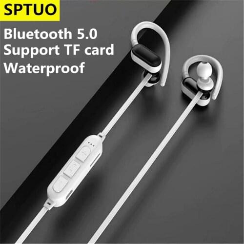 10PCS Support TF card Earphone Bluetooth Wireless Headset MP3 player function Neckband Earphones Waterproof Sport Earbud