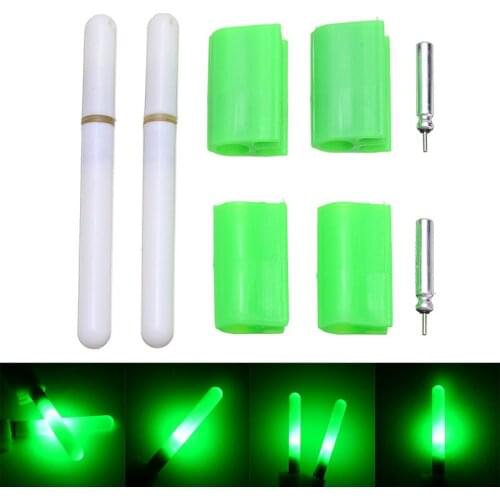 2pcs Underwater Night Fishing Light Stick Rod Tip Waterproof Lamp Lure LED Glowing Luminous Lights W/ Clip Fishing Supplies