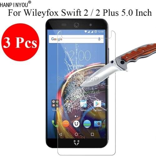3 Pcs/Lot New 9H 2.5D Tempered Glass Screen Protector For Wileyfox Swift 2 / 2 Plus 2Plus 5.0" Protective Film + Clean Tools