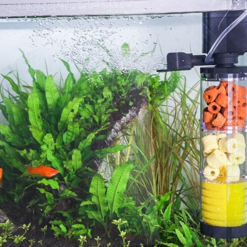3 In 1 Ultral Slient Mini Fish Tank Pond Internal Filter Air Pump Aquarium Built In Oxygen Increase Submersible Pump Accessories
