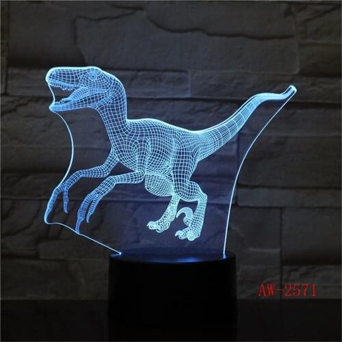 3D Dinosaur Bulb Boy Kid Gift LED night light Table Lamp Touch Romantic Holiday 7 colors change Christmas Party Gift AW-2571