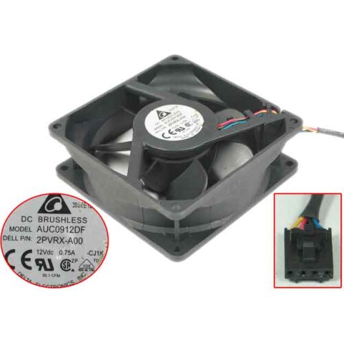 Delta Electronics AUC0912DF CJ1K DC 12V 0.75A 90x90x32mm 4-Wire Server Cooling Fan