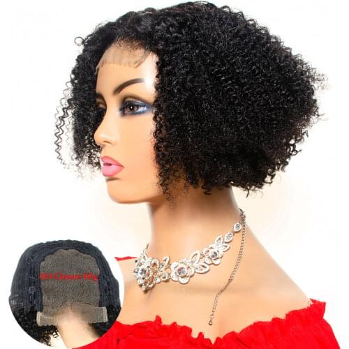 Aliballad 4x4 Lace Closure Wig Remy Mongolian Afro Kinky Curly Wigs Short Human Hair Wigs For Women 150% Density Lace Front Wigs