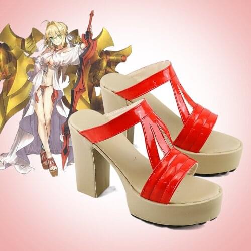 Game Fate/Grand Order Cosplay Shoes Boots Nero Claudius Caesar Augustus Germanicus Cosplay Shoes Halloween Party Daily Leisure