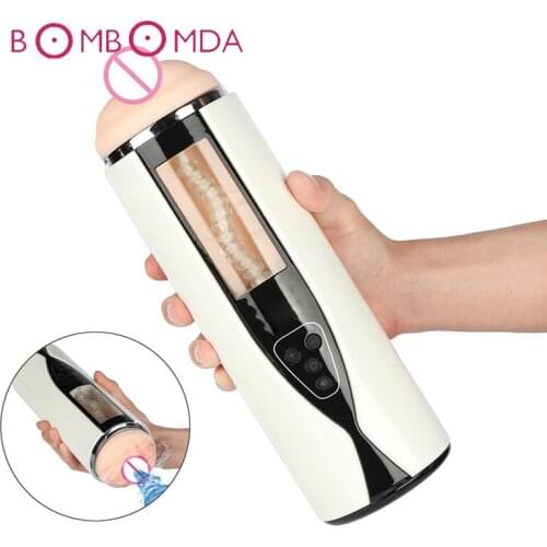 Electric Male Masturbator Oral Sex Blowjob Deep Throat Mouth Man Masturbator Sex Toys For Men Real Vagina Pussy Masturbation Cup
