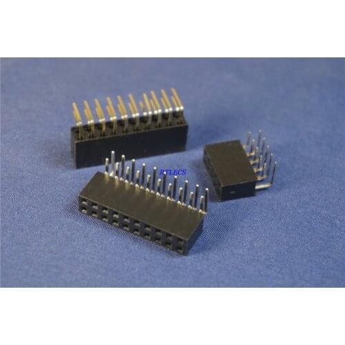 50 pcs PCB Female Header Pin 2.54 mm 0.100" 4 Pin 6 8 10 12 15 16 18 20 22 24 26 30 32 40 Pin Dual Row Through Hole Right Angle