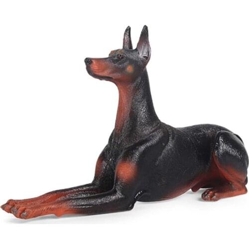 Simulation Plastic Dobermann Bulldog Pet Dog Animal Figure Model Kids Toys Gift Q6PD