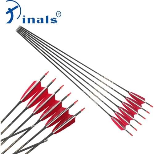 INALS Archery Spine 500 600 700 800 Carbon Arrows ID 4.2mm Shafts Turkey Feathers Stainless Steel Points Bow Shooting Hunting