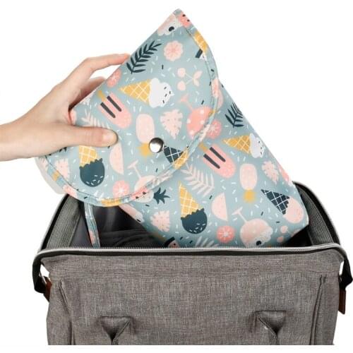 Multifunctional Baby Diaper Organizer Reusable Fashion Prints Mummy Storage Bag New 2021