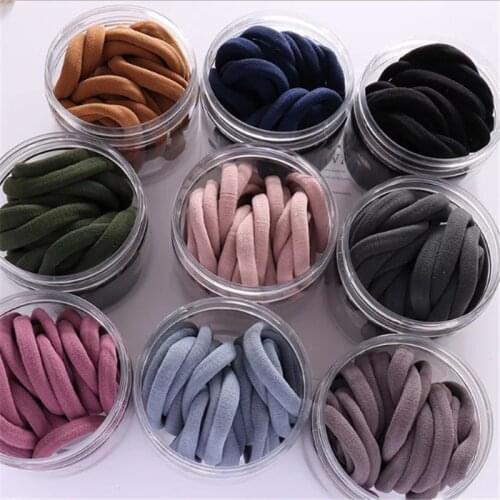 Fashion 5.5cm Women Solid Color Stretch Elastic Thick Hair Bands Simple Plain Hair Rope Ponytail Holder Rubber Bands Scrunchies