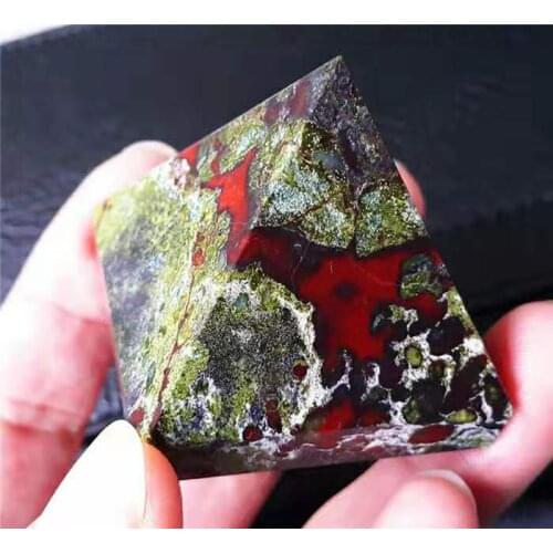 45-50mm natural stones and minerals dragon blood stone pyramid shaped gem healing crystals