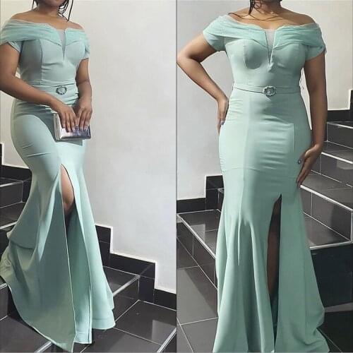 New Women Dress 2021 Long Evening Wedding And Party Dresses For Woman Clothing Fashion Sexy Split Dress And Belt Female Vestidos