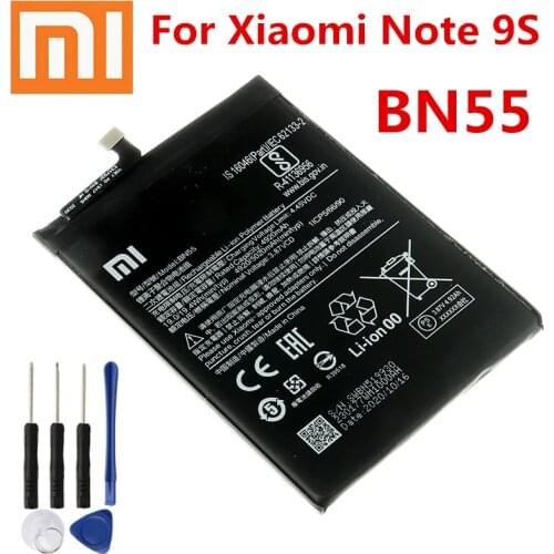 BN55 XiaoMi Original Replacement Battery For Xiaomi Note 9S Note9S Genuine Phone Battery 5020mAh High Capacity + Free Tools