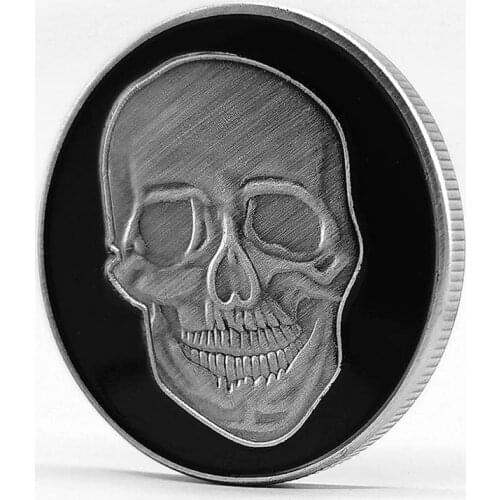 The King Of Hell Silver Coin Skull Commemorative Silver Plated Coins Souvenir Gifts