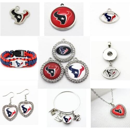 Football Houston Dangle Charms Mix Style DIY Pendant Bracelet Necklace Earrings Jewelry Making Accessories