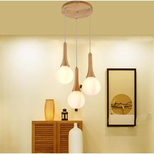 Pendant light creative personality Nordic pendant lamp wood restaurant lights bar porch simple logs Pendant lights LU626 ZL144