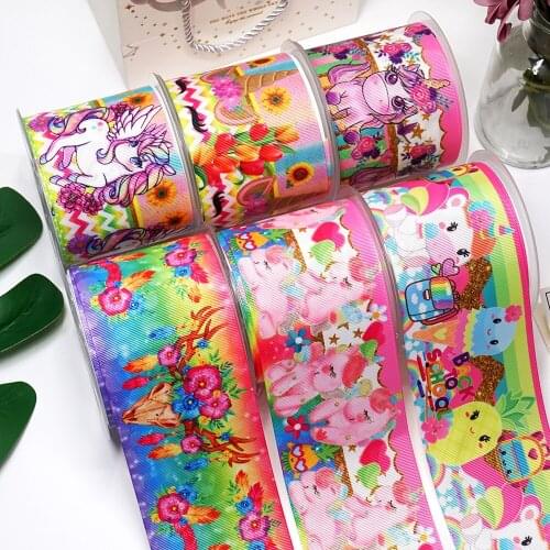 DIY Handmade Materials Printed Grosgrain Ribbon 50 Yard Per Size 44055