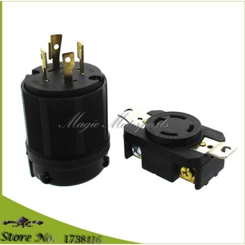 Receptacle Gasoline Generator Twist Lock Socket L14-30P & 4 Prong Locking Plug 30A 125/250V 30AMP NEMA L14-30R UL Approval