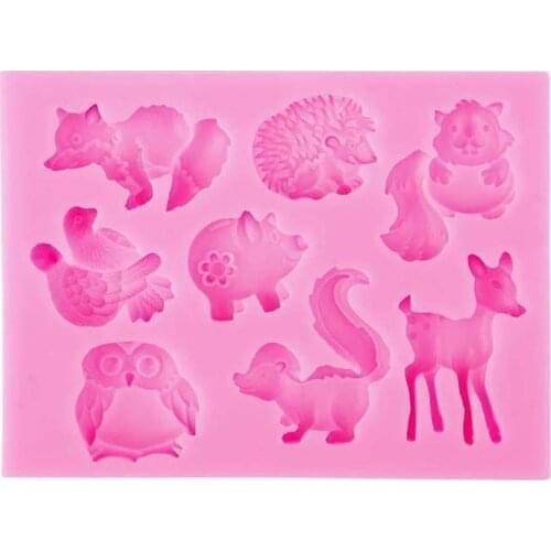 DIY Cartoon Deer Silicone Cake Mold Forest Animal Fondant Cake Decorating Tools Cake Molds Molds Cupcake Fondant E0L9